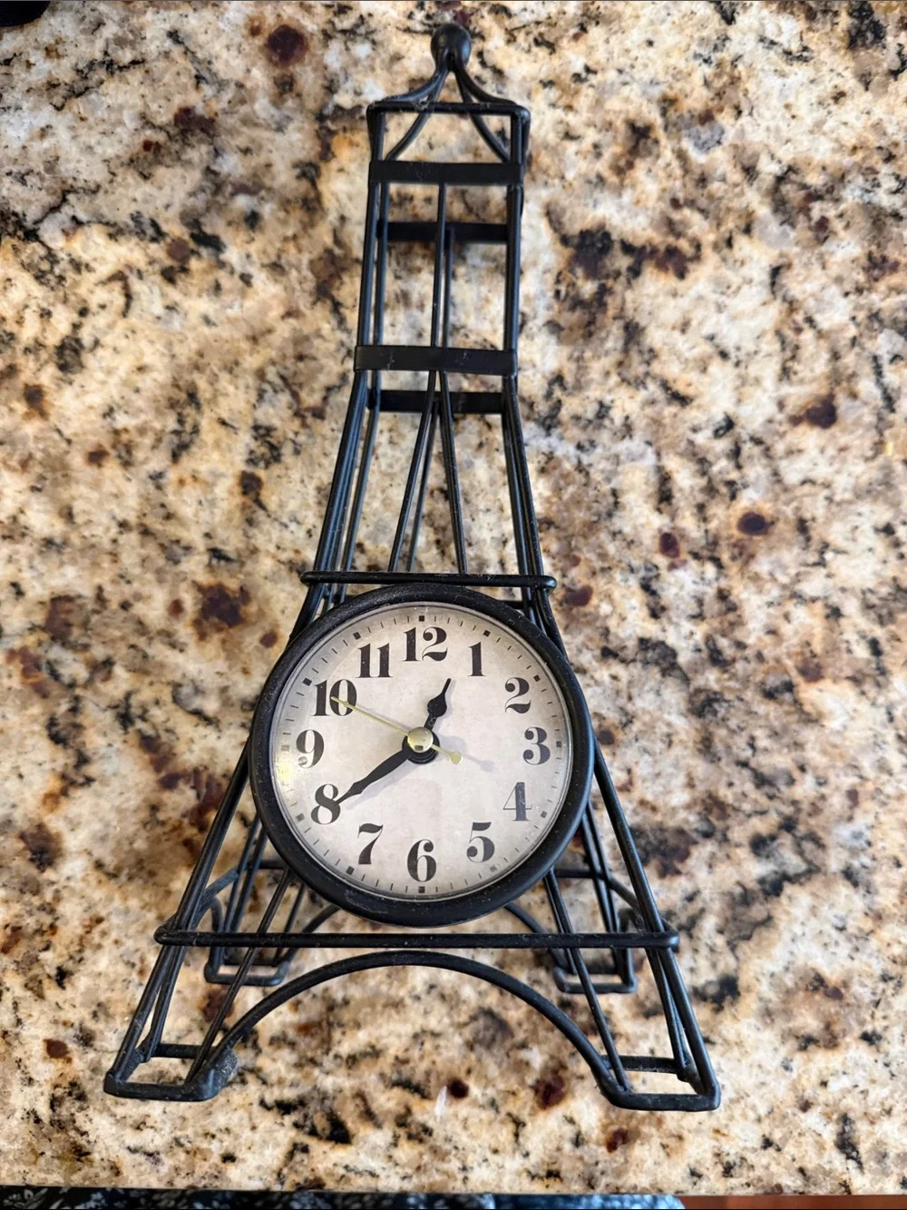 Black Eiffel Tower Table Clock - Decorative Home Wall Decor